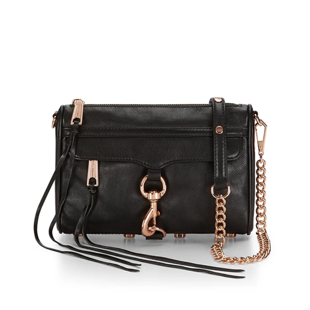 Rebecca Minkoff Black & Rose Gold Mini M.A.C.